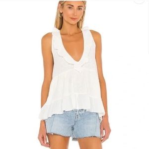 Free People white ruffle tank S
